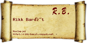 Rikk Barót névjegykártya